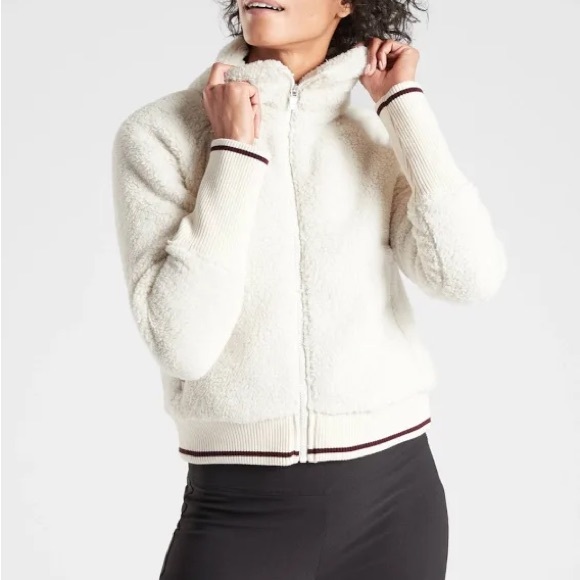 Athleta Sherpa Fleece Zip Up Small - Picture 1 of 3